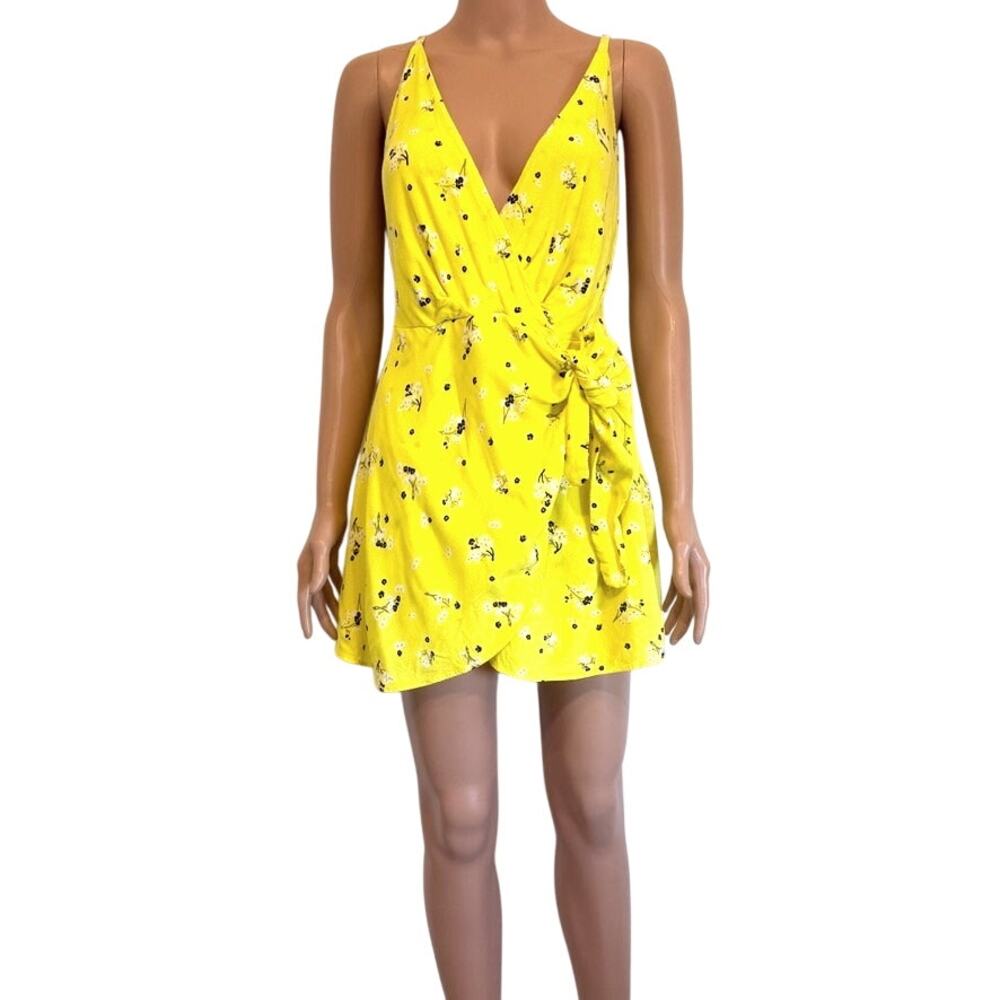 Free People Tango at Night 10 faux wrap tie flap front romper SH 3099